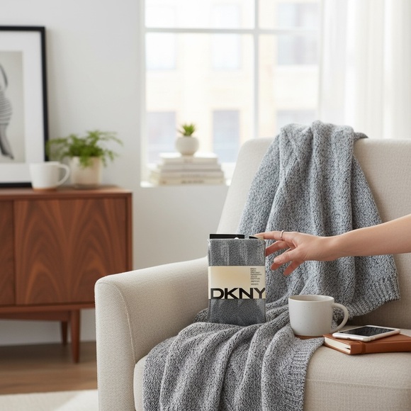 NWT DKNY Black & Silver Gray Opaque Flannel Tights Geometric 90s Y2K Layer M - Picture 10 of 10